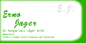 erno jager business card