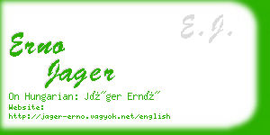 erno jager business card